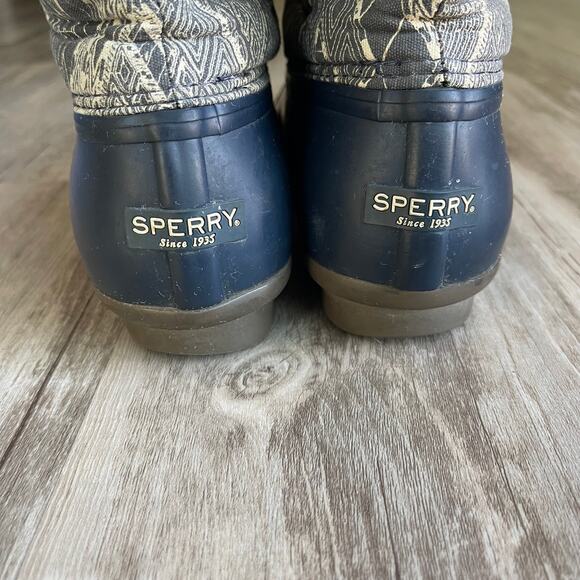 Sperry Womens Saltwater Geometric Print Duck Boots STS97761 Size 7.5 Rain Boots - Picture 9 of 12